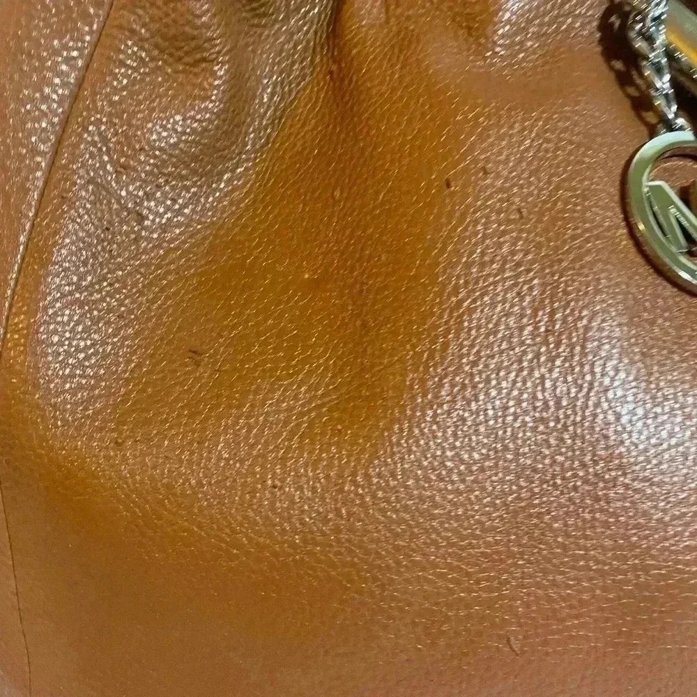 Michael kors brown leather satchel handbag